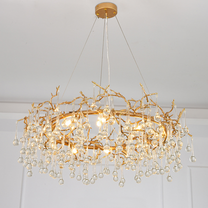 Iris Raindrop Clear Crystal Ring Branch Chandelier - Richardrider