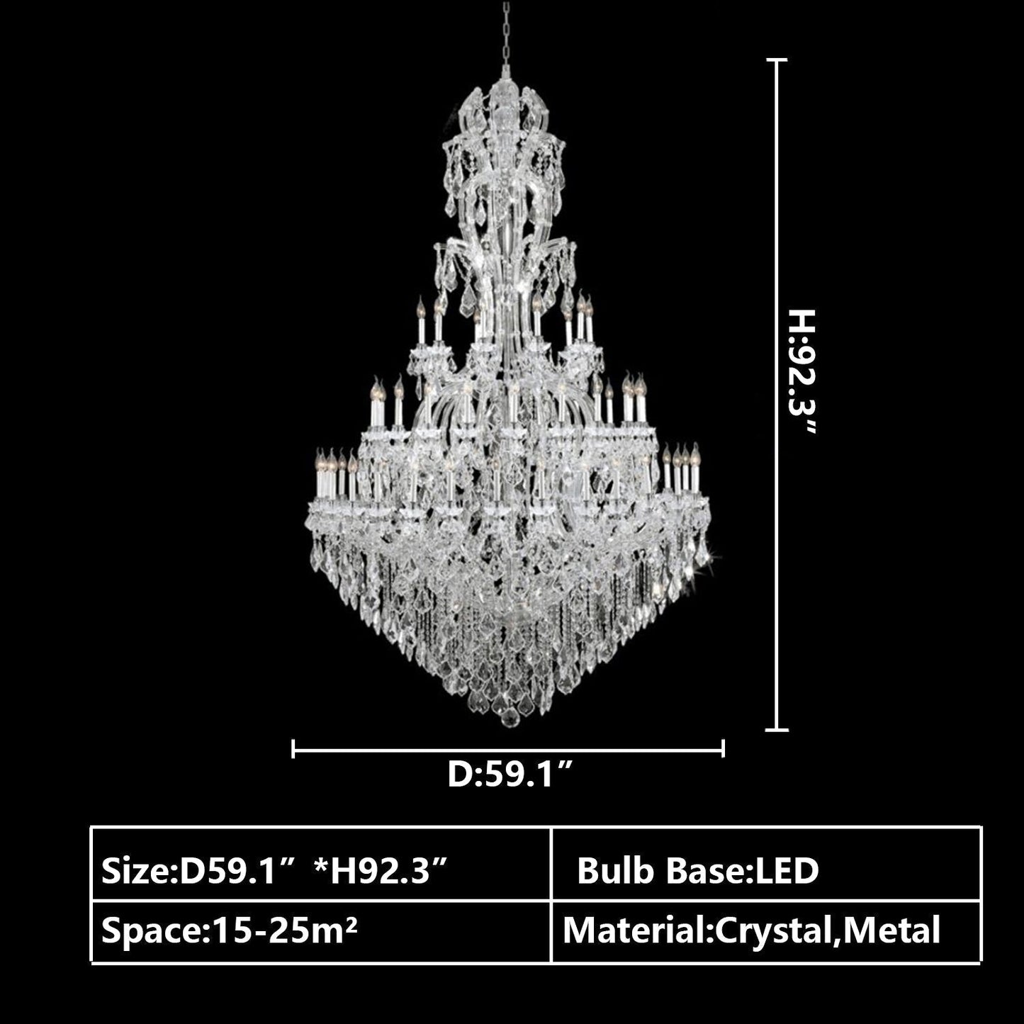 Oversized Luxury Traditional Gold/Chrome Candle Branch Crystal Chandelier for 2-story/Duplex Buildings - Richardrider