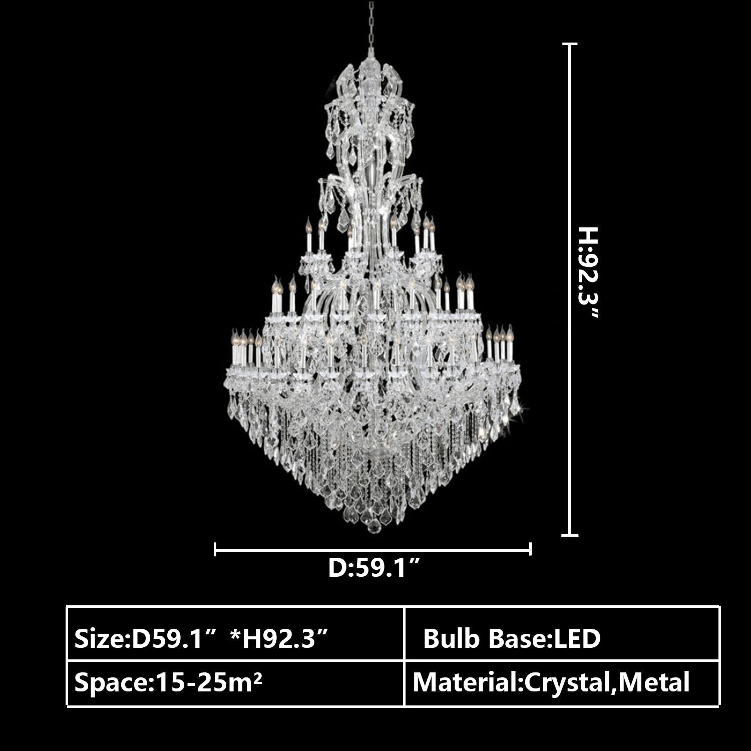 Oversized Luxury Traditional Gold/Chrome Candle Branch Crystal Chandelier for 2-story/Duplex Buildings - Richardrider