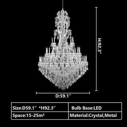 Oversized Luxury Traditional Gold/Chrome Candle Branch Crystal Chandelier for 2-story/Duplex Buildings - Richardrider