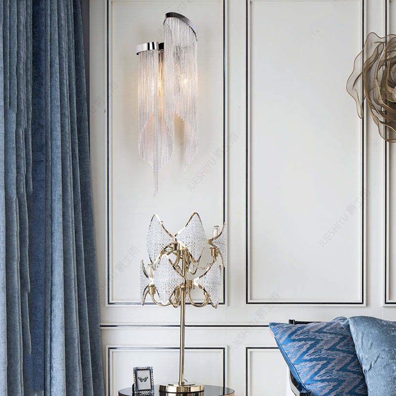 Fiona Aluminum Chain Tassel Wall Sconce - Richardrider