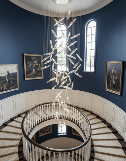 Moonlight Whispers Crystal Spiral Chandelier