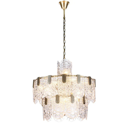 Jacques Brass Crystal Round Chandelier - Richardrider
