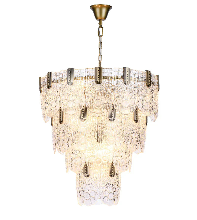 Jacques Brass Crystal Round Chandelier - Richardrider