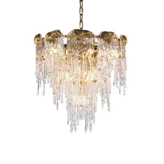 Aletta Melting Drop Crystal Glass Round Chandelier - Richardrider