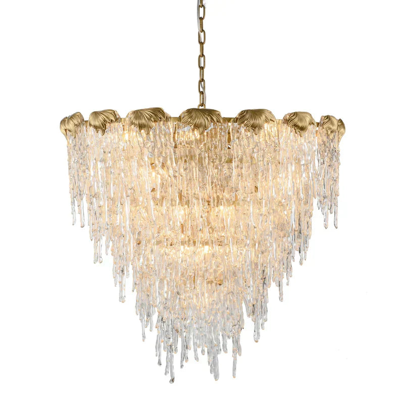 Aletta Melting Drop Crystal Glass Round Chandelier - Richardrider