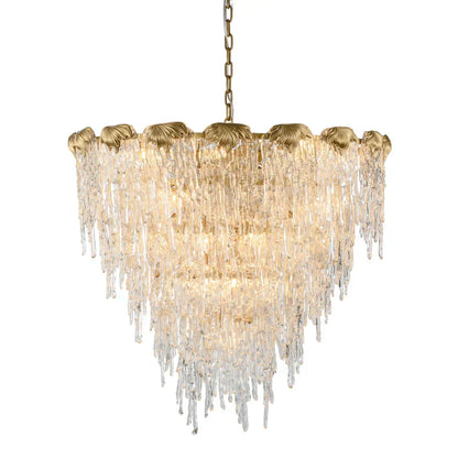 Aletta Melting Drop Crystal Glass Round Chandelier - Richardrider