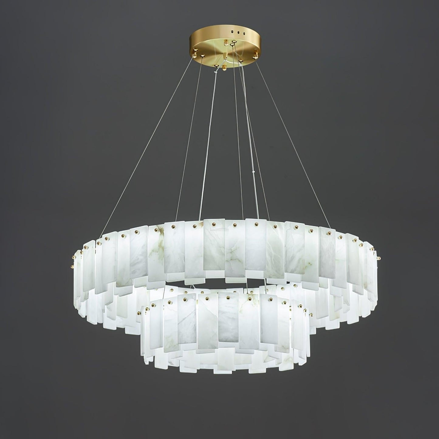 Halos Alabaster Round/Square Chandelier - Richardrider