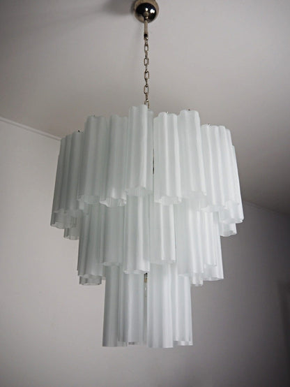 Murano Glass Chandelier – 48 tubes – matte white