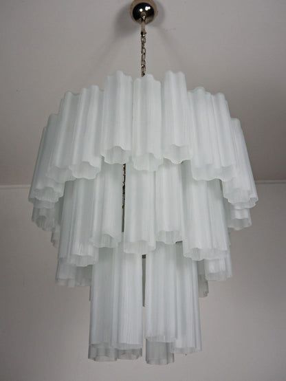 Murano Glass Chandelier – 48 tubes – matte white