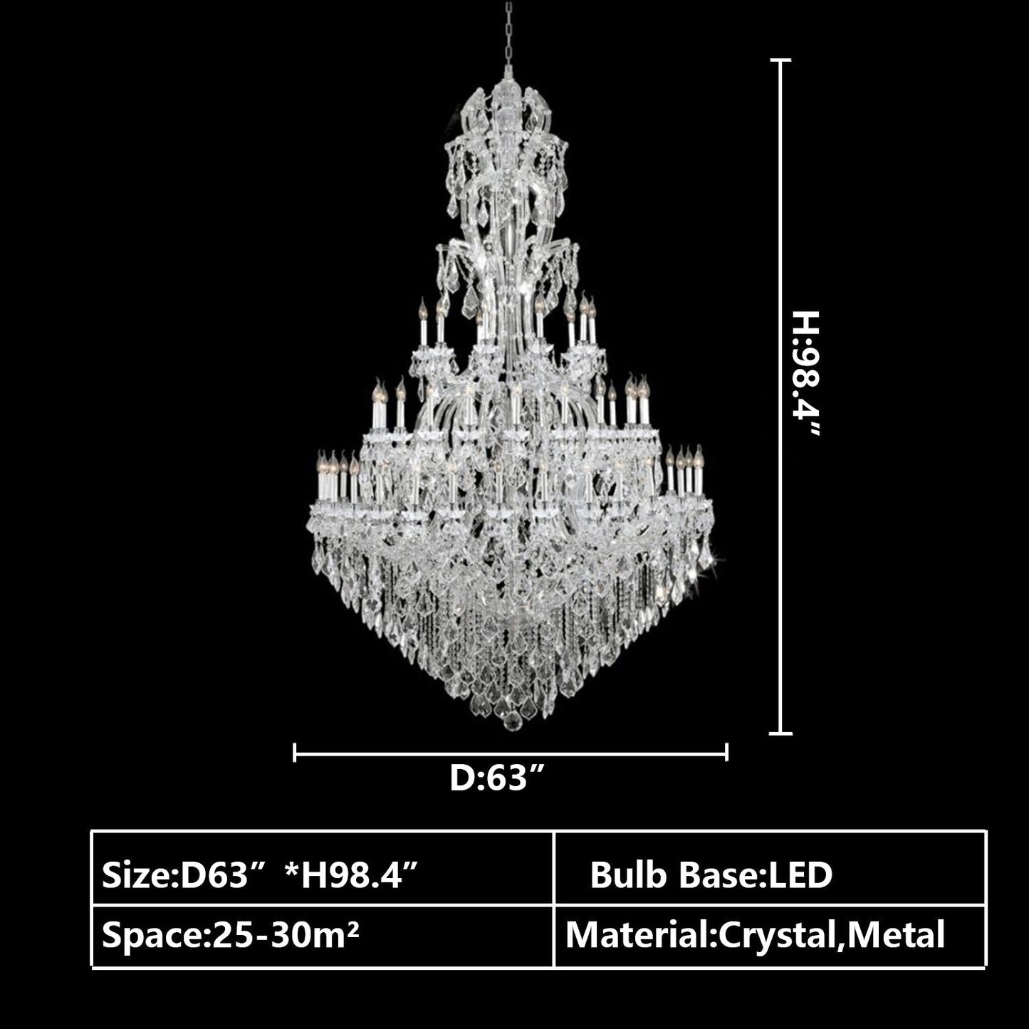 Oversized Luxury Traditional Gold/Chrome Candle Branch Crystal Chandelier for 2-story/Duplex Buildings - Richardrider