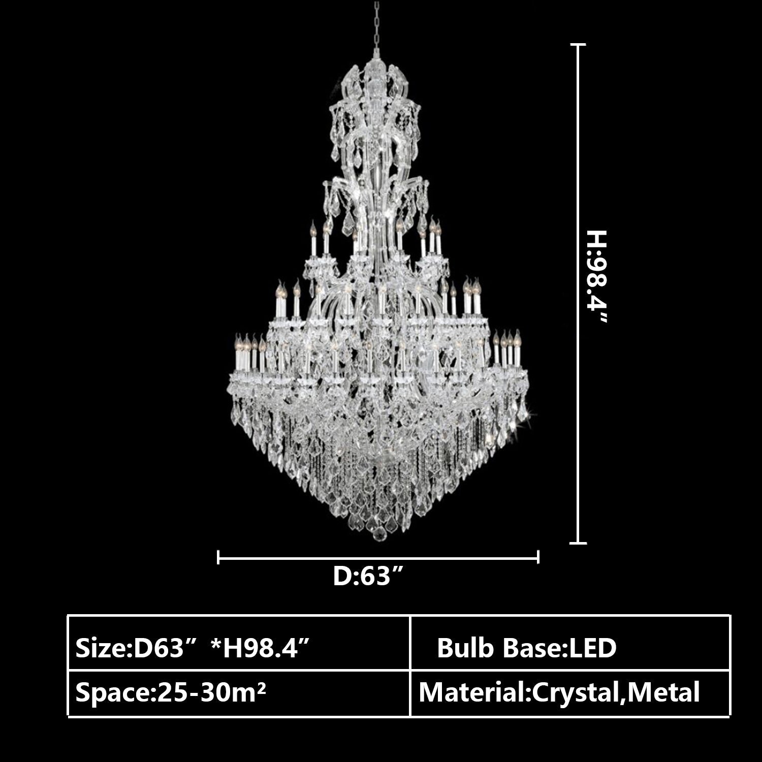 Oversized Luxury Traditional Gold/Chrome Candle Branch Crystal Chandelier for 2-story/Duplex Buildings - Richardrider