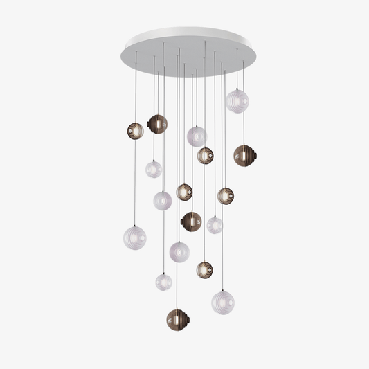 Cosmic Sphere Cascade Glass Chandelier