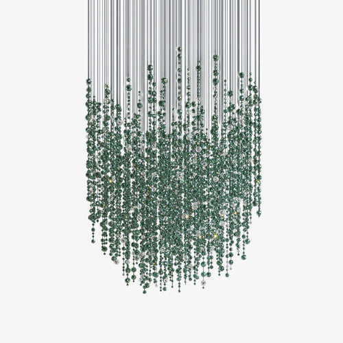 Galaxy Emerald Rainfall Meteor Shower Crystal Spiral Chandelier