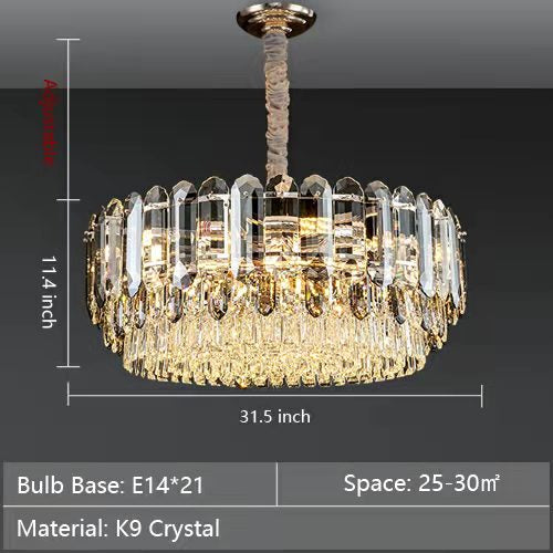 Luxury Smoke Gray K9 Crystal Chandeliers for Dining Room/Living Room