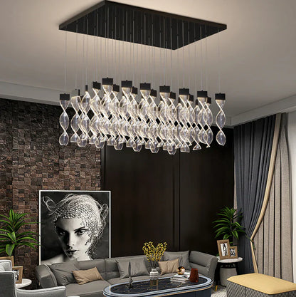 Extra Large Acrylic Spiral DNA Chandelier for High-ceiling Room