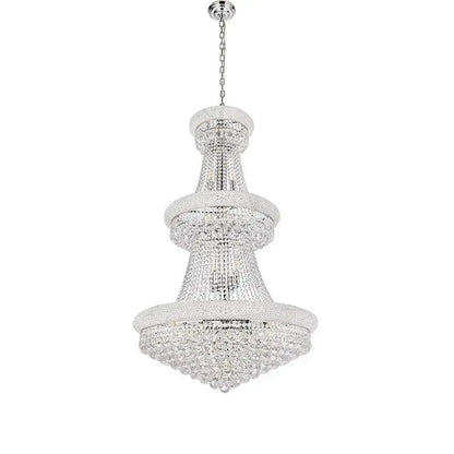 Kaler Elegant Luxury Living Room Three Tier Crystal Chandelier 30" D - Richardrider