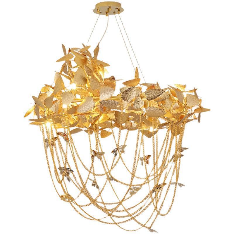 Della Modern Gold Leaf Living Room Chandelier - Richardrider
