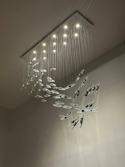 Moonlight Whispers Crystal Spiral Chandelier