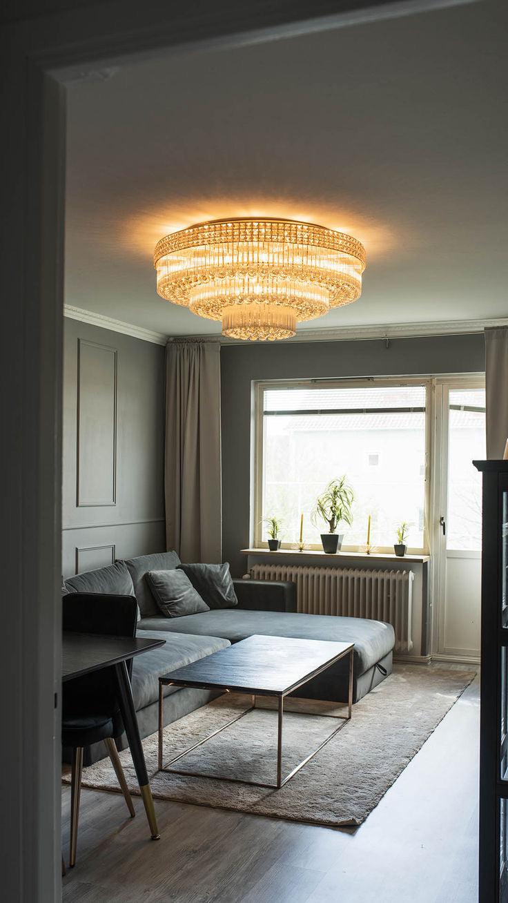 Extra Large Three Layers Round Luxury Flush Mounted Crystal Chandelier for Living Room - Richardrider