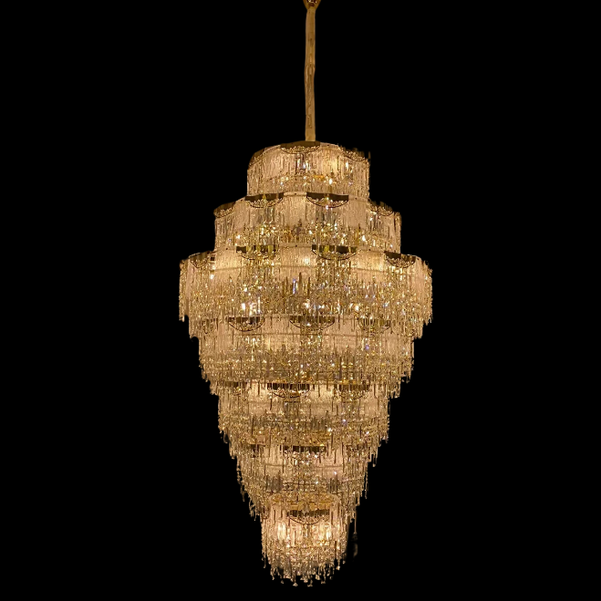 Luxury Extra Large Multi-tier Meilting Ice Crystal Chandelier for Staircase/Foyer/Entryway/Hotel - Richardrider