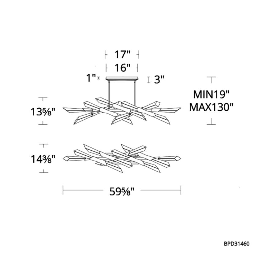 Axel Linear Chandelier 60" - Richardrider
