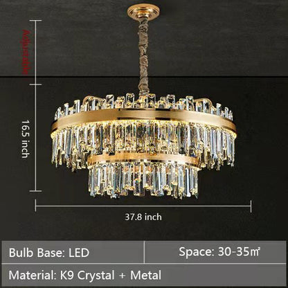 Modern Round/Rectangular Crystal Chandelier Collection For Living Room/Hallway/Dining/Bedroom