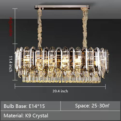 Luxury Smoke Gray K9 Crystal Chandeliers for Dining Room/Living Room