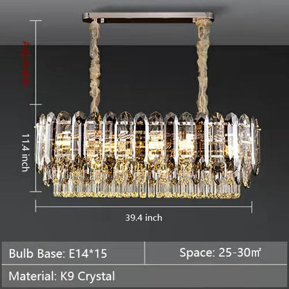 Luxury Smoke Gray K9 Crystal Chandeliers for Dining Room/Living Room