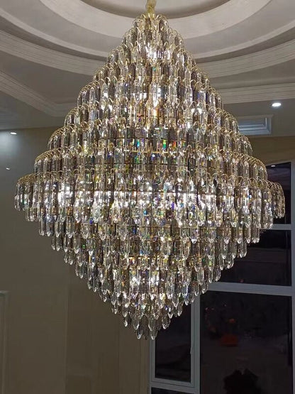 Extra Large Foyer Decorative Crystal Lighting Fixture Living Room Crystal Chandelier For Entryway Staircase - Richardrider