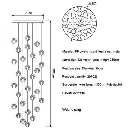Adonis Suspension Water Drop Chandelier（ 43-Light customized） - Richardrider