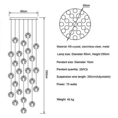 Adonis Suspension Water Drop Chandelier（ 43-Light customized） - Richardrider