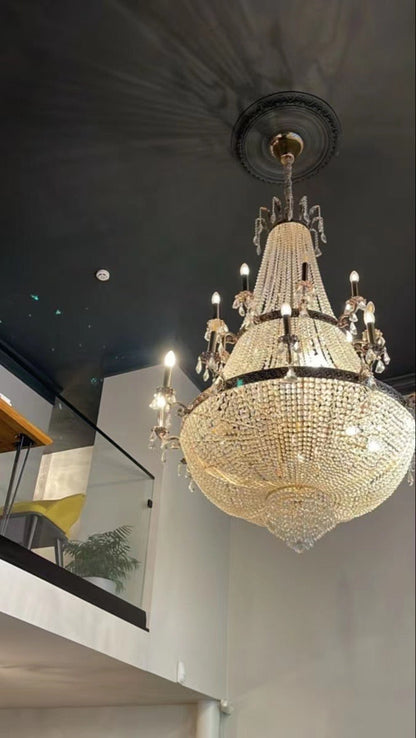 Oversized Luxury Double-layers Golden French Style Crystal Chandelier for Living/Dinning Room/Foyer/Hallway/Staircase - Richardrider