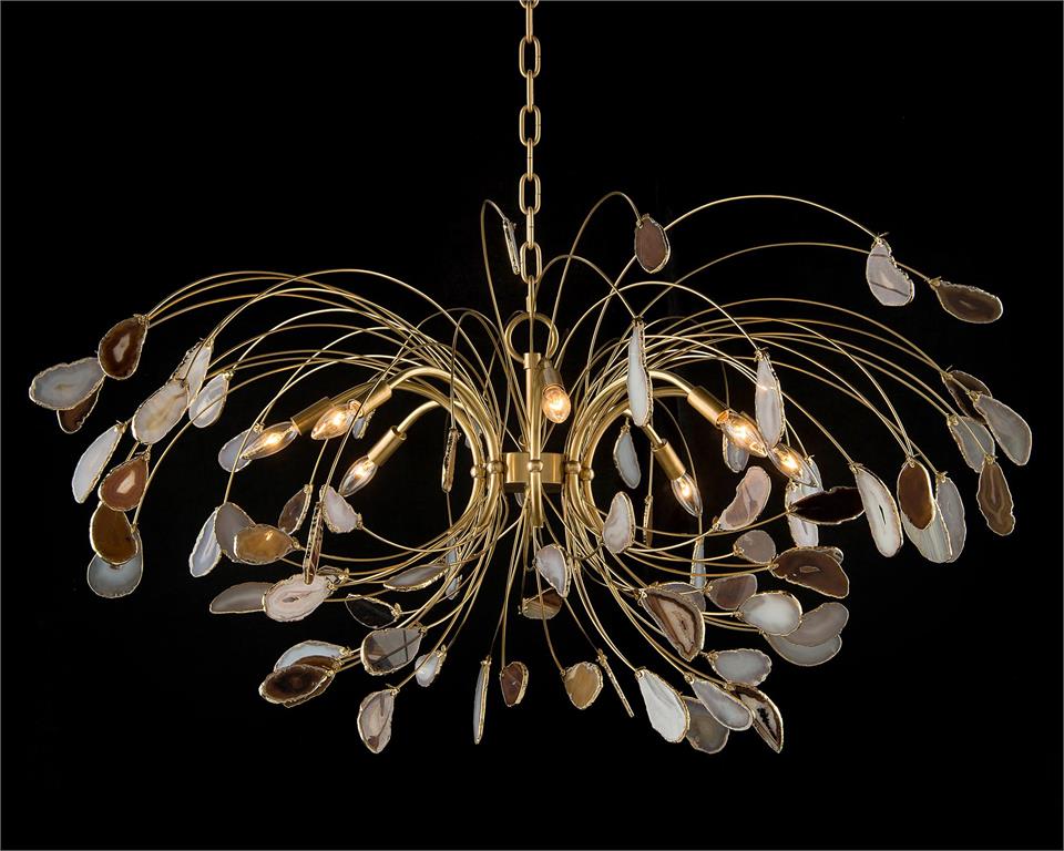 Agate and Brass Eight-Light Chandelier - Richardrider