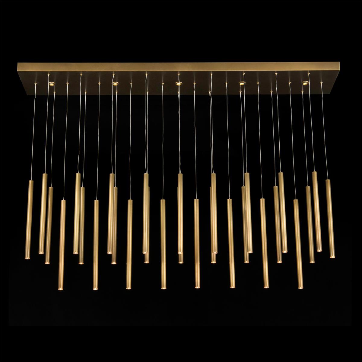 Hans Horizontal Thirty-Five-Light Brass Chandelier - Richardrider