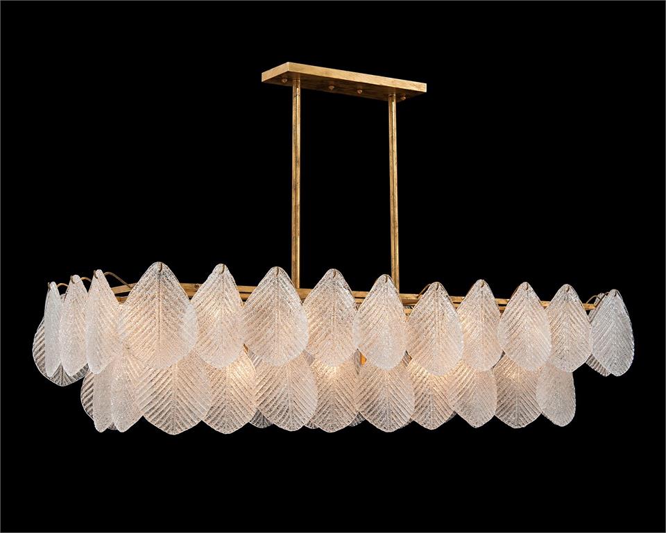 Frosted Glass Petal Horizontal Twenty-Four-Light Chandelier - Richardrider