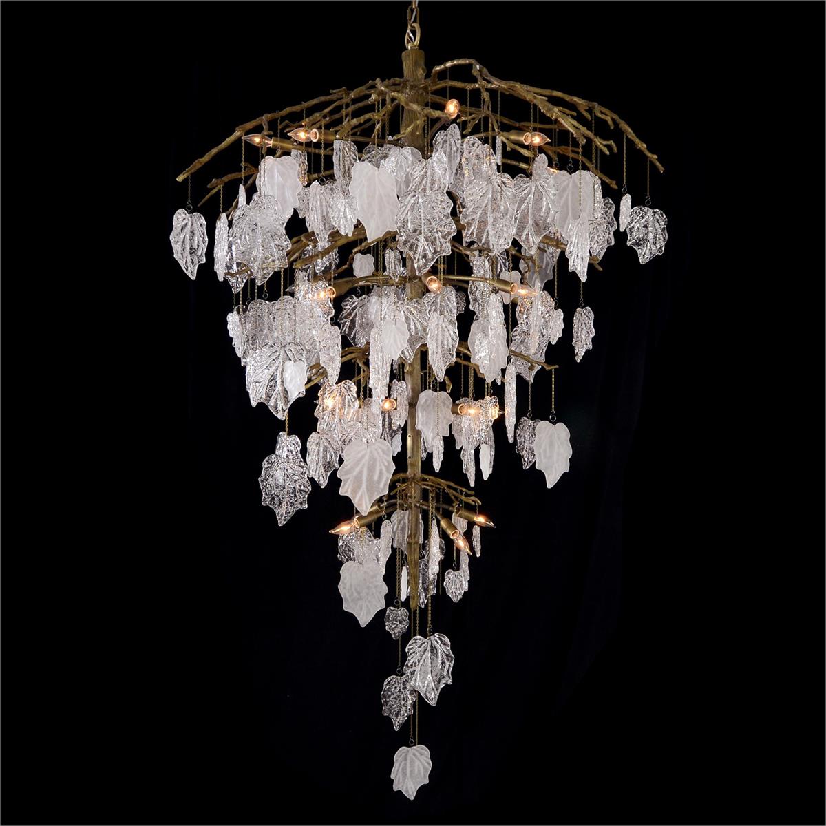 Glass Leaf Branch Chandelier 72"H - Richardrider