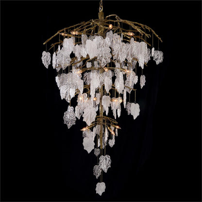 Glass Leaf Branch Chandelier 72"H - Richardrider