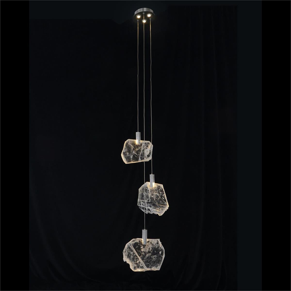 Moonlight Sonata: Selenite Pane Six-Light Droplight Chandelier - Richardrider