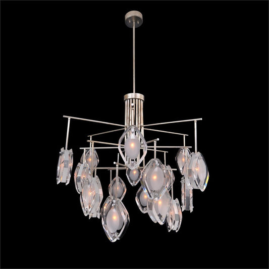 Faceted Glass Eighteen-Light Chandelier - Richardrider