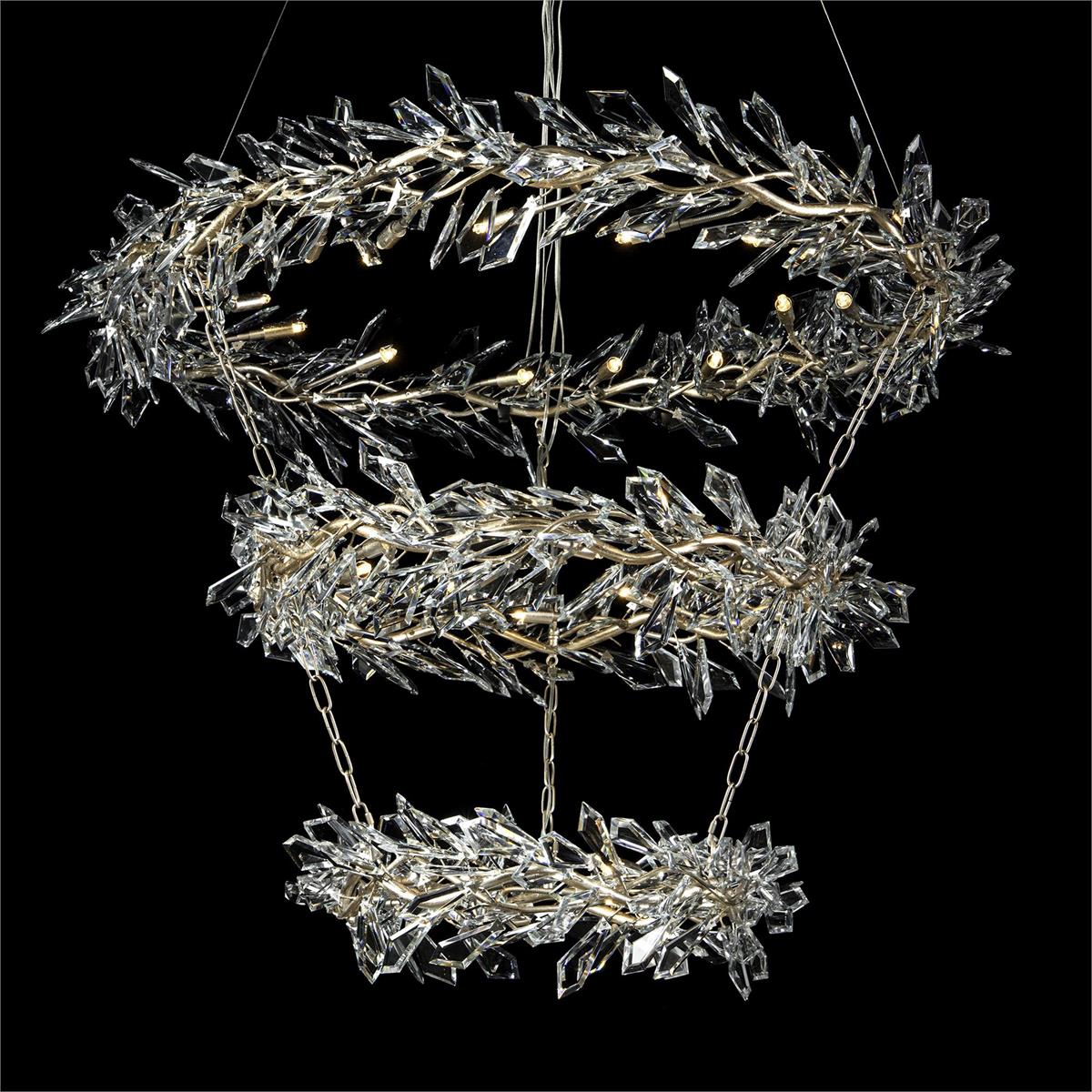 Kotta Thirty-Four-Light Three-Tier Cut-Crystal Pendant Chandelier AJC-9280 - Richardrider