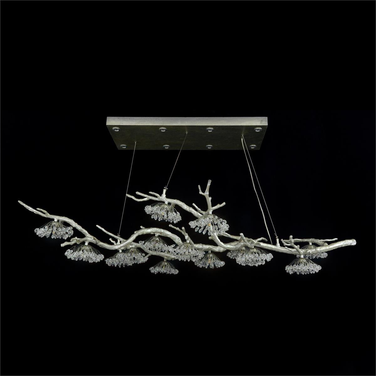 Hanasaku Crystal Bud Branch Fourteen-Light Oblong Chandelier - Richardrider