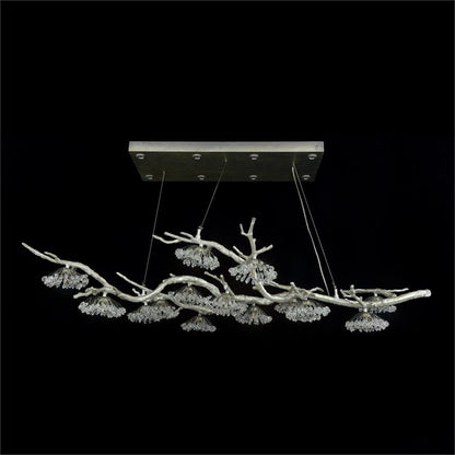 Hanasaku Crystal Bud Branch Fourteen-Light Oblong Chandelier - Richardrider