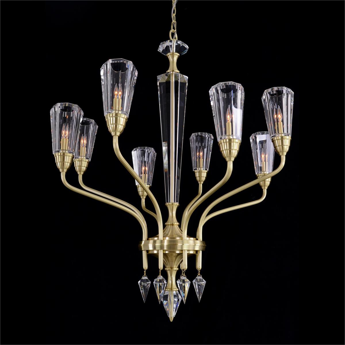 Sherwood Eight-Light Chandelier in Satin Gold - Richardrider