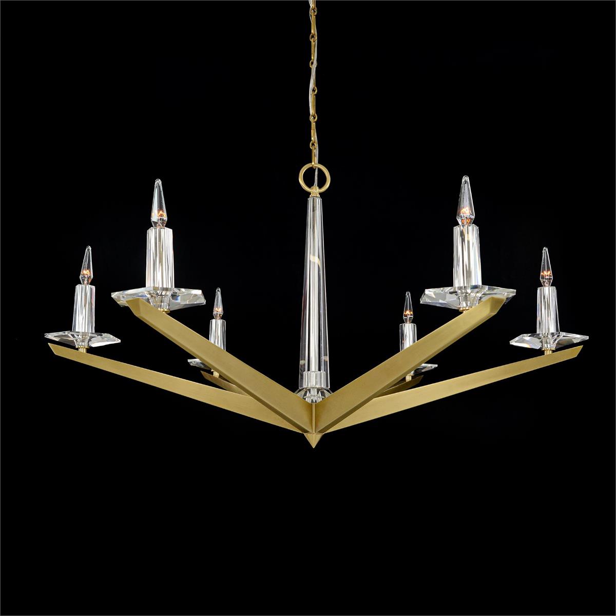 Antares Natural Brass Six Light Chandelier 48'' - Richardrider