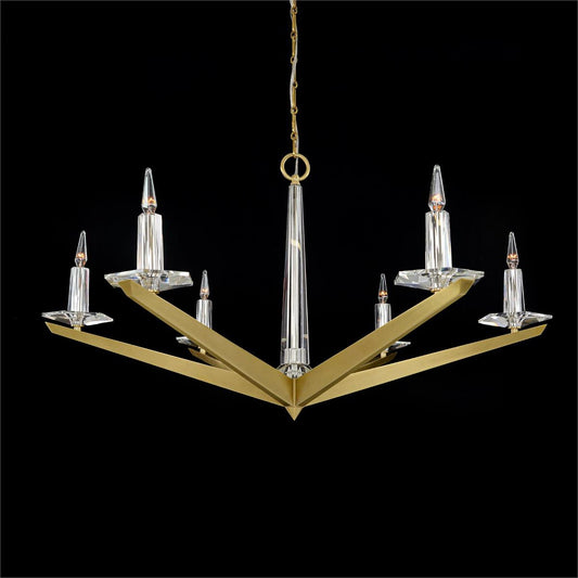 Antares Natural Brass Six Light Chandelier 48'' - Richardrider