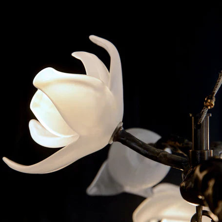Churippu Magnolia & Tulip Glass Bronze Vertical Twenty-One Light Chandelier AJC-9326 - Richardrider