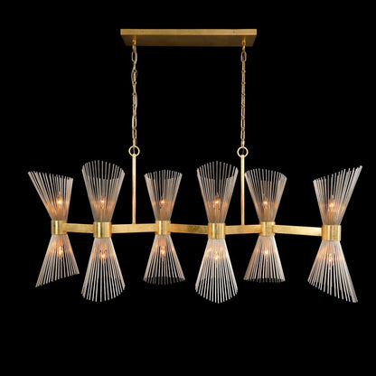 Bonheur Glass Crystal Twelve-Light Horizontal Chandelier - Richardrider