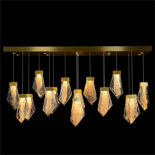 Lux Glass Crystal Twenty-Seven-Light Horizontal Chandelier - Richardrider