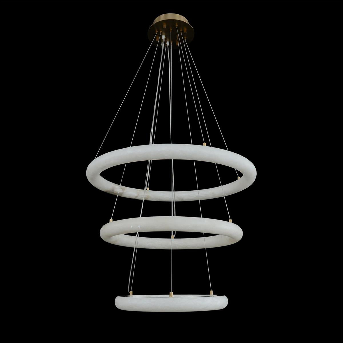 Luca Three-Tier Alabaster Pendant Chandelier - Richardrider